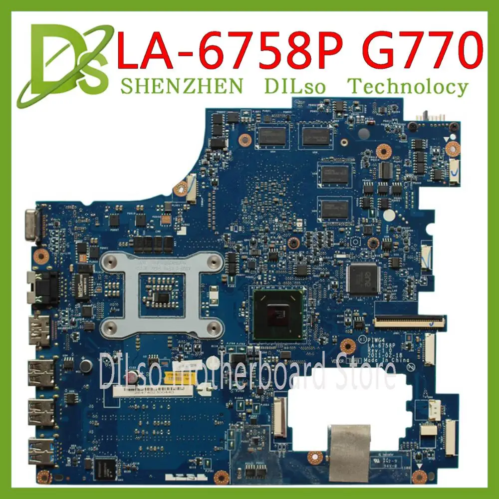 

KEFU LA-6758P Motherboard For Lenovo Ideapad G770 Y770 Motherboard PIWG4 LA-6758P REV:1.0 Motherboard Test 100% original