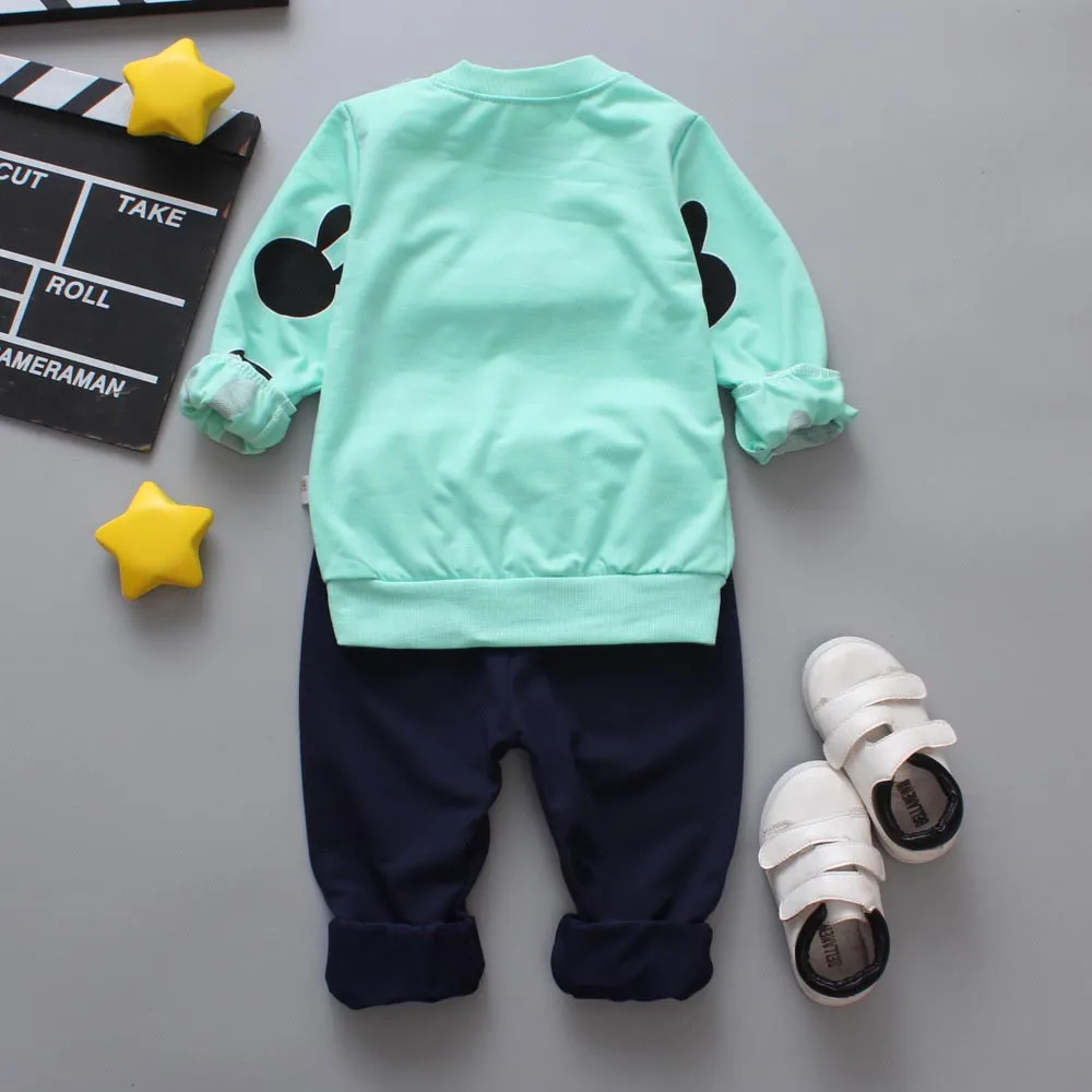 Toddler Summer Clothes Kid Baby Rabbit Print Long Sleeves Top+Pants Girls Outfit Sets Tracksuit Kids Kiz Cocuk Giyim | Детская одежда и