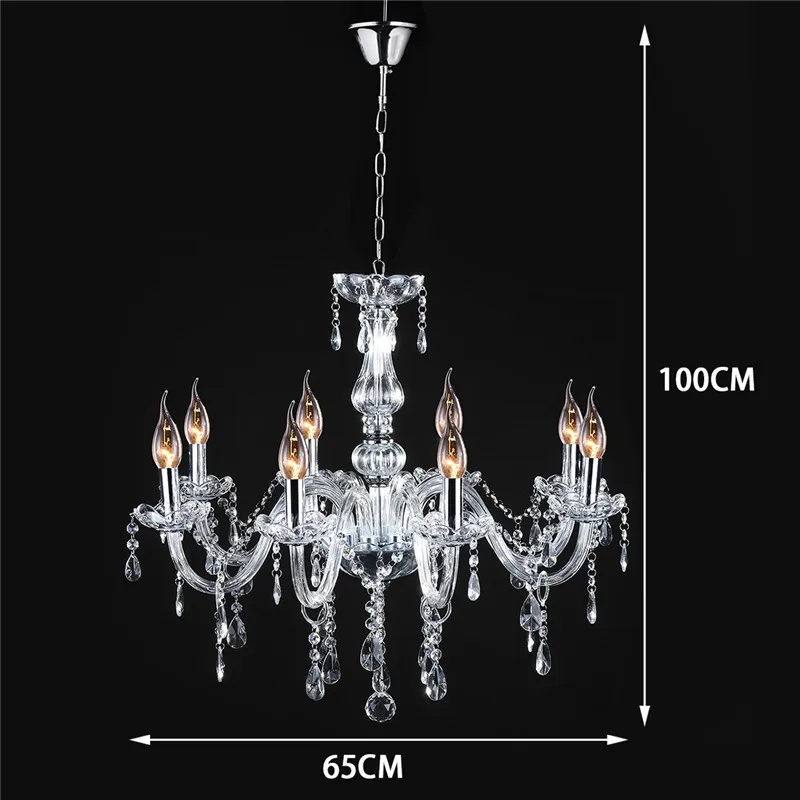 AC110 240V 8 головок E12 прозрачная Хрустальная люстра светильник современные люстры