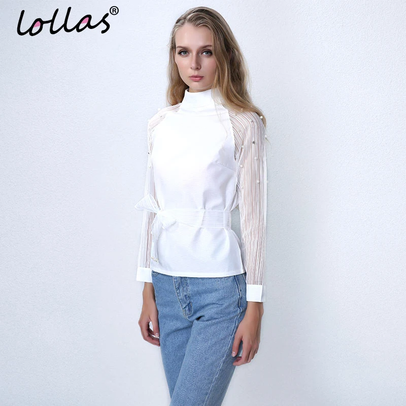 Lollas Новинка Элегантные весенние туфли с бантиком из органзы жемчужно Белый