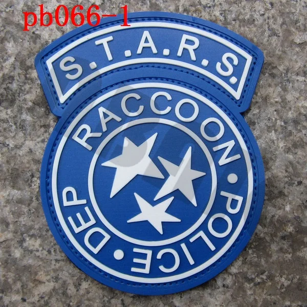 PB066 BLue 3D ПВХ патч Biohazard зонтик корпорация енота полиции DEP S.T.A.R.S Резиновый патч - Цвет: PB066 BLue