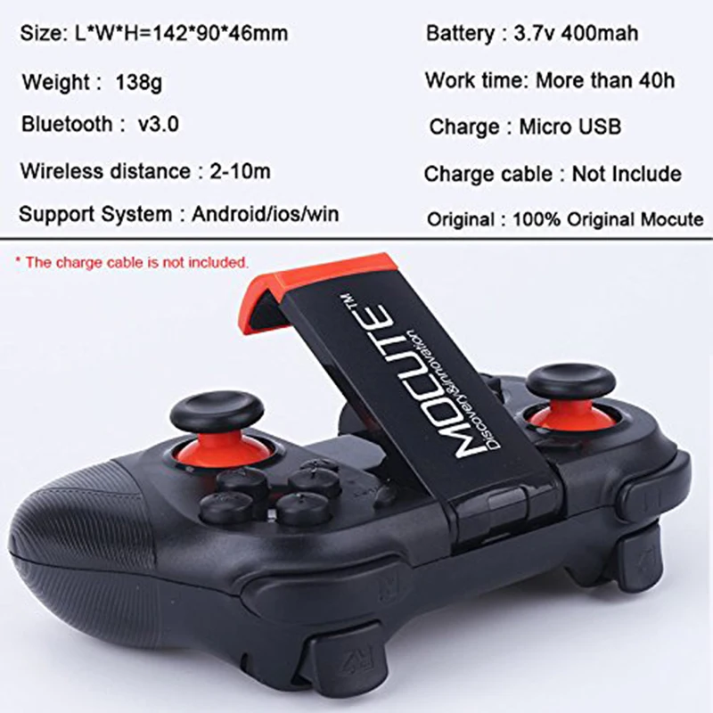 MOCUTE 050 беспроводной Bluetooth геймпад пк игровой контроллер для Pubg мобильный ПК Ios Android Iphone смартфон ТВ коробка