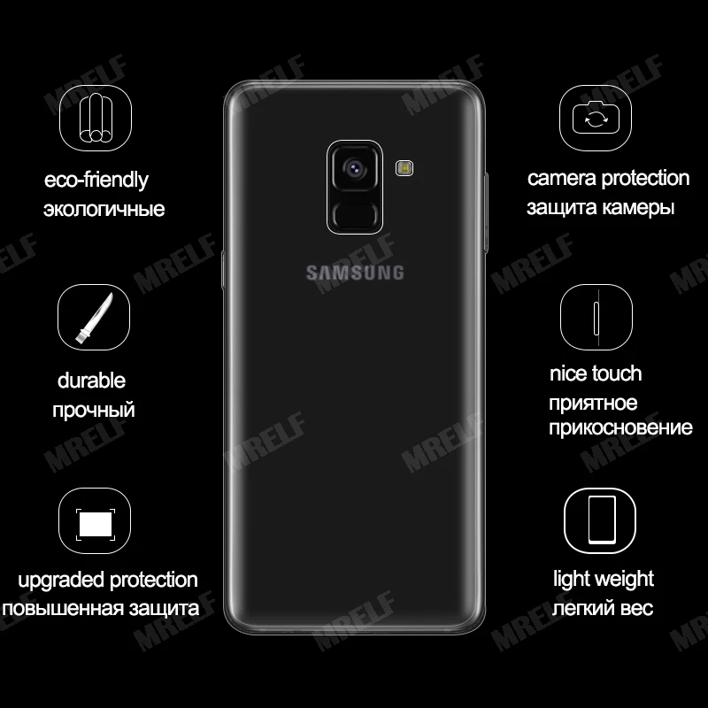 MRELF Clear Case For Samsung Galaxy A8 2018 Silicone Transparent TPU Back Phone Cover Coque |