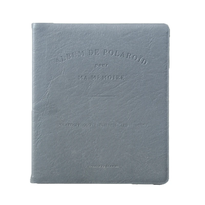 Портативный фотоальбом из ПВХ и кожи 64 кармана Одноцветный альбом для Mini Instax имя