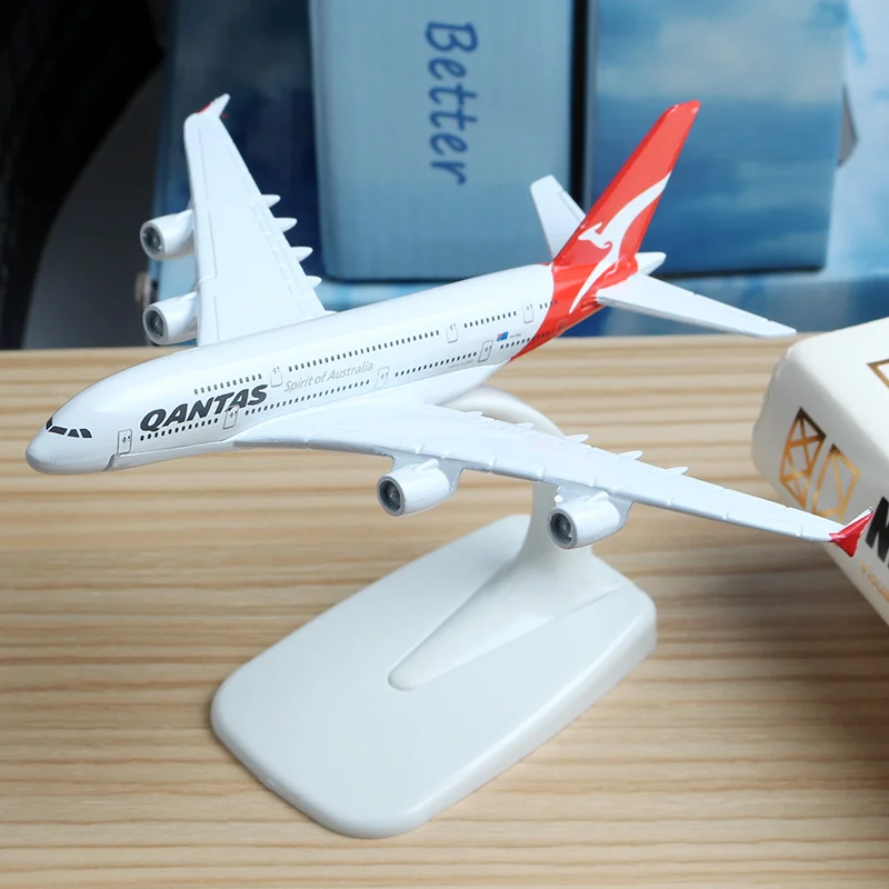 16 см австралийская модель самолета Qantas A380 из сплава авиационная Стенд ремесло 1:400