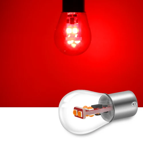 Red 1 шт P21W лампочки для авто светодиодный BA15S 1156 удара накаливания чипы 1157 BAY15D P21/5 W светодиодный луковицы огни автомобиля о - Испускаемый цвет: Red