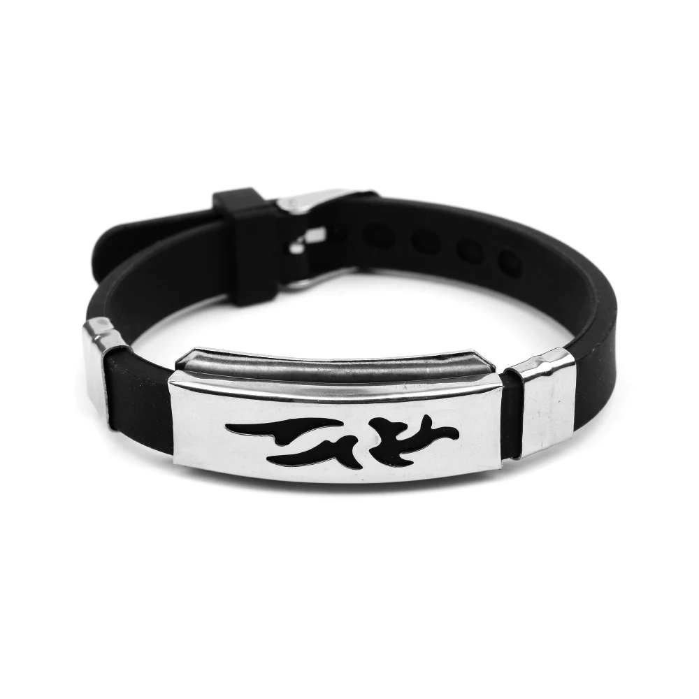 Новейшие браслеты из нержавеющей стали и силикона для женщин мужчин Модный