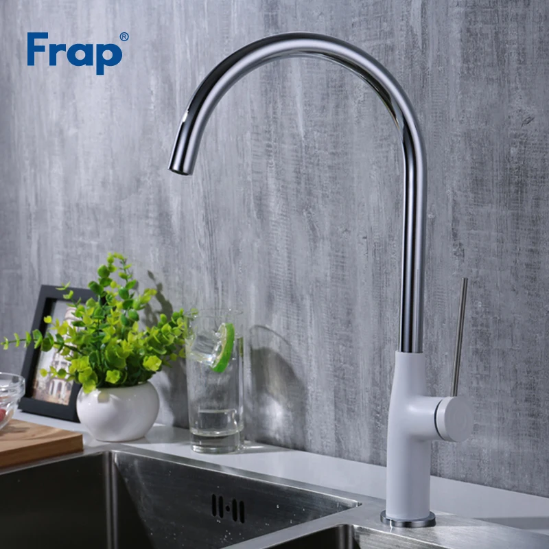

Frap kitchen sink mixer tap ktichen faucet mixer single hole deck mounted faucets White body crane torneira para cozinha Y40007