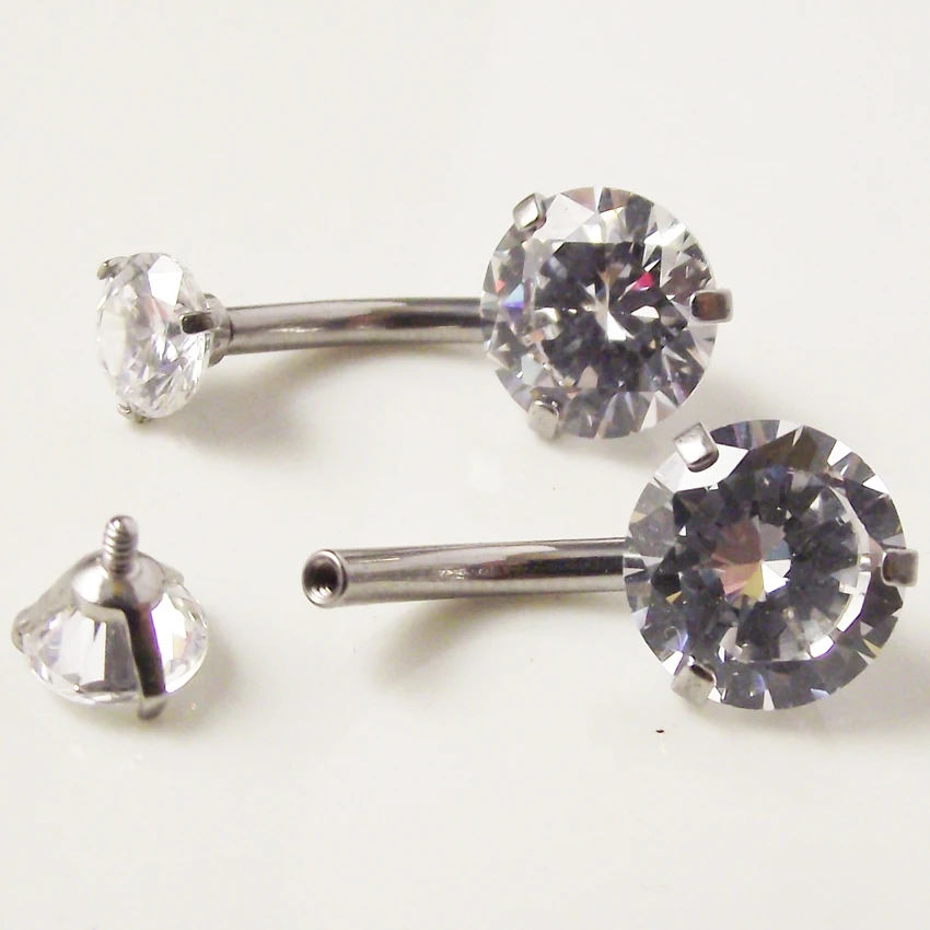 Кольцо для пупка из нержавеющей стали с внутренней резьбой 14 г 1 шт. |