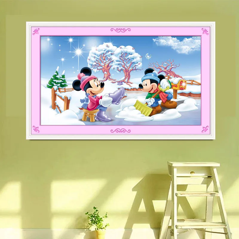 5D Diy Алмазная вышивка мультфильм кристалл мозаика крестом снежные картины