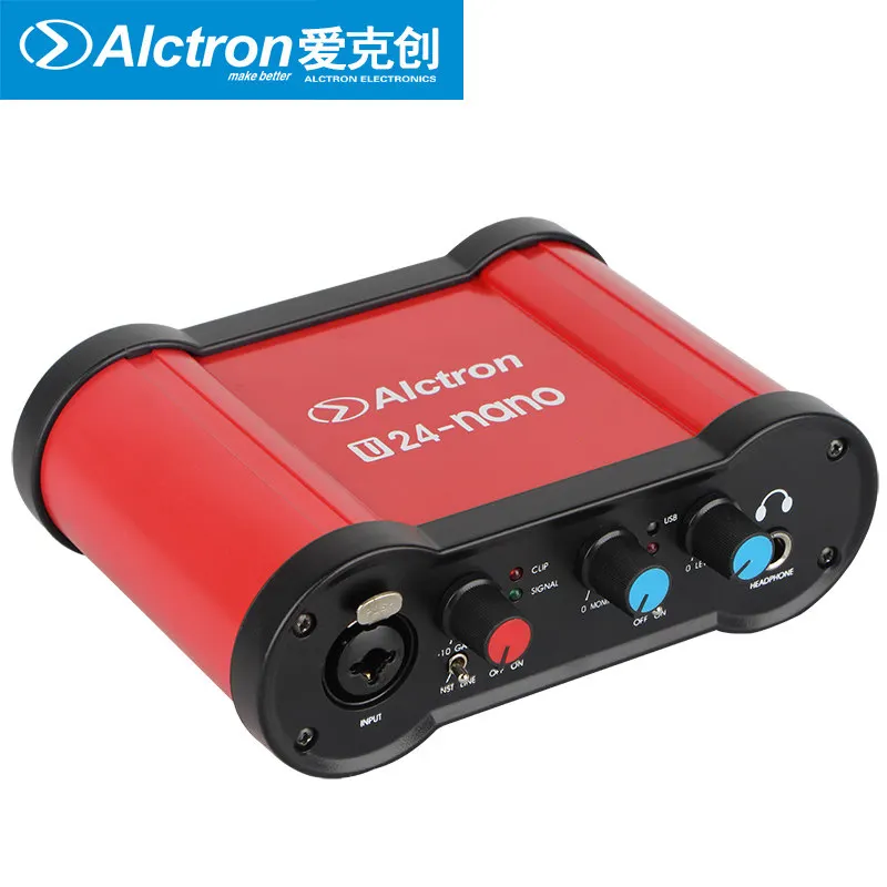 Alctron U24nano 24 битный Портативный USB аудио интерфейс внешняя запись звуковая карта с