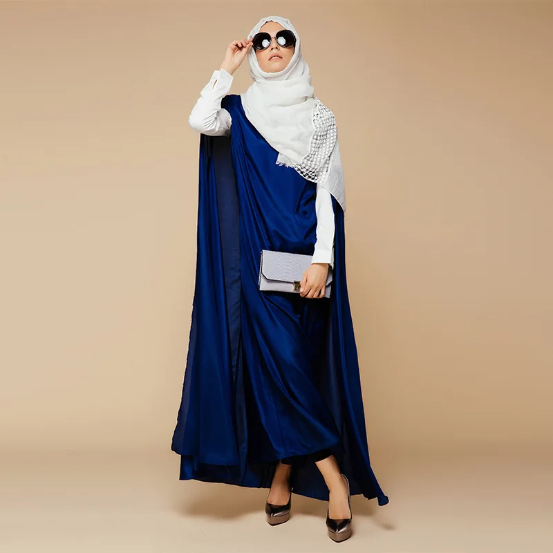 2017 новое поступление исламский синий плащ абайя мусульманское длинное платье