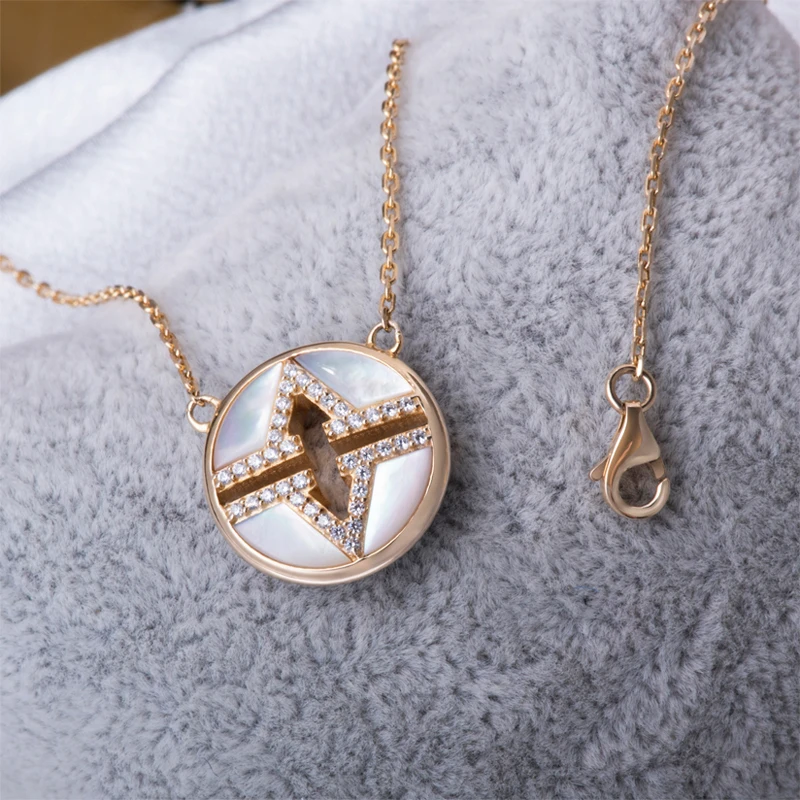 Женское Ожерелье в форме буквы V черный агат Круглый Круг белый корпус CZ