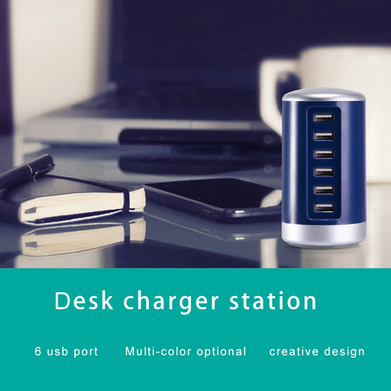 USB Зарядное устройство станции для iphone iPad Sumsung путешествия концентратора док 6 usb