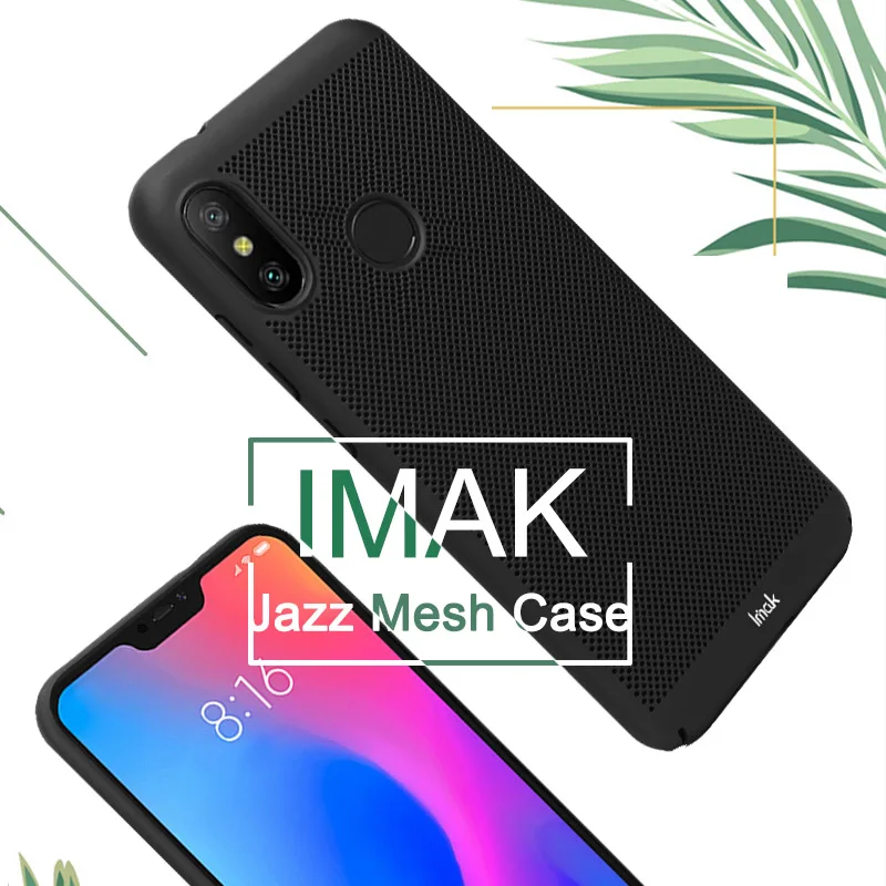 Жесткий чехол IMAK Jazz для Xiaomi mi A2 Lite Red 6 Pro с сетчатым дизайном дышащий из