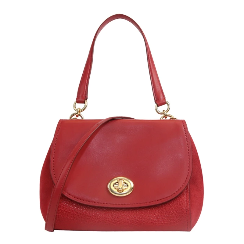 redF22348IMDN8 Кожаная сумка-портфель F22348 Faye из смешанных материалов - Цвет: redF22348IMDN8