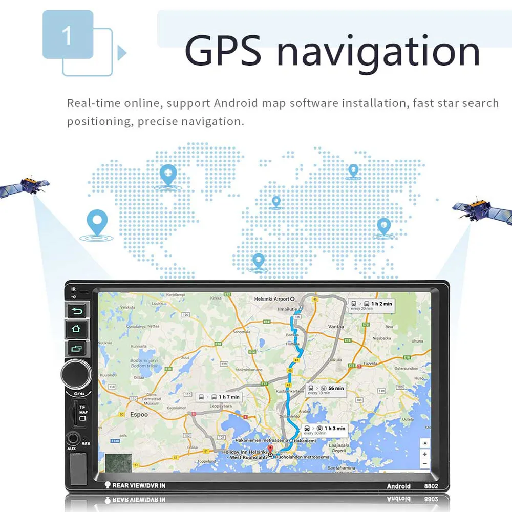 8802 обновленная версия RDS 7 &quotсветодиодный сенсорный экран Android автомобильный
