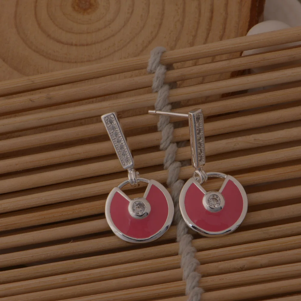 Женские круглые серьги-подвески с серебряным покрытием яркие простые серьги