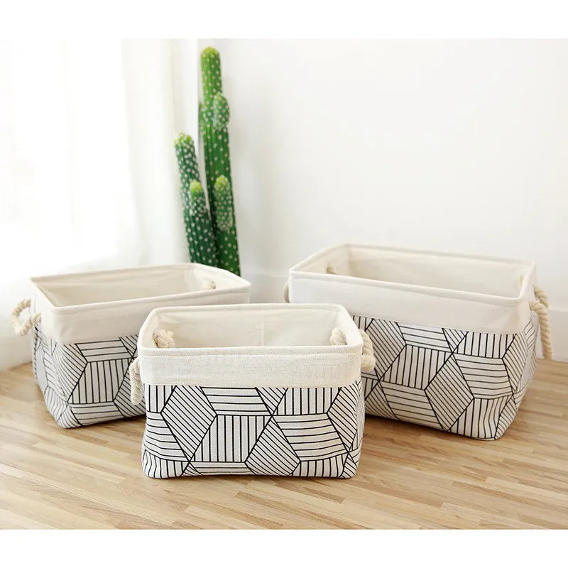 3 шт./компл. 2018 тканевые корзины для игрушек серый клетчатый контейнер одежды