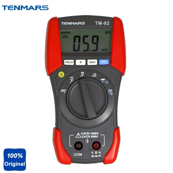 

Digital Multimeter LCD Backlit Display with Maximum Reading of 1999 TM82