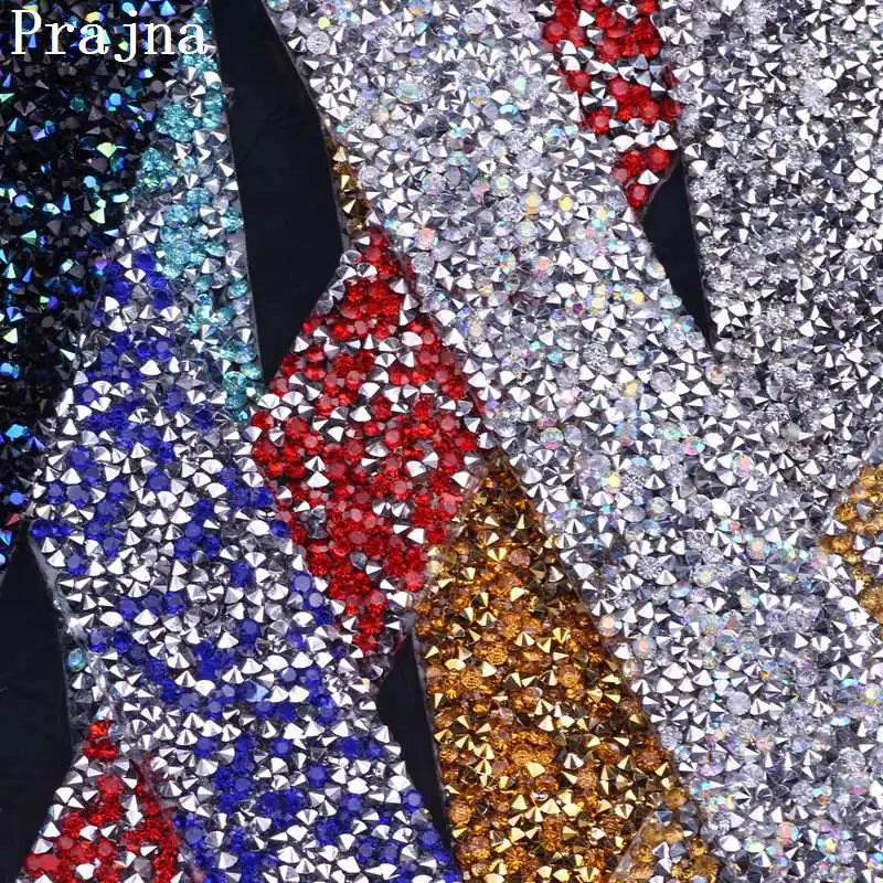 Праджня Стразы Лента пояс с аппликацией ремесло ясный Горячая фиксация стразы