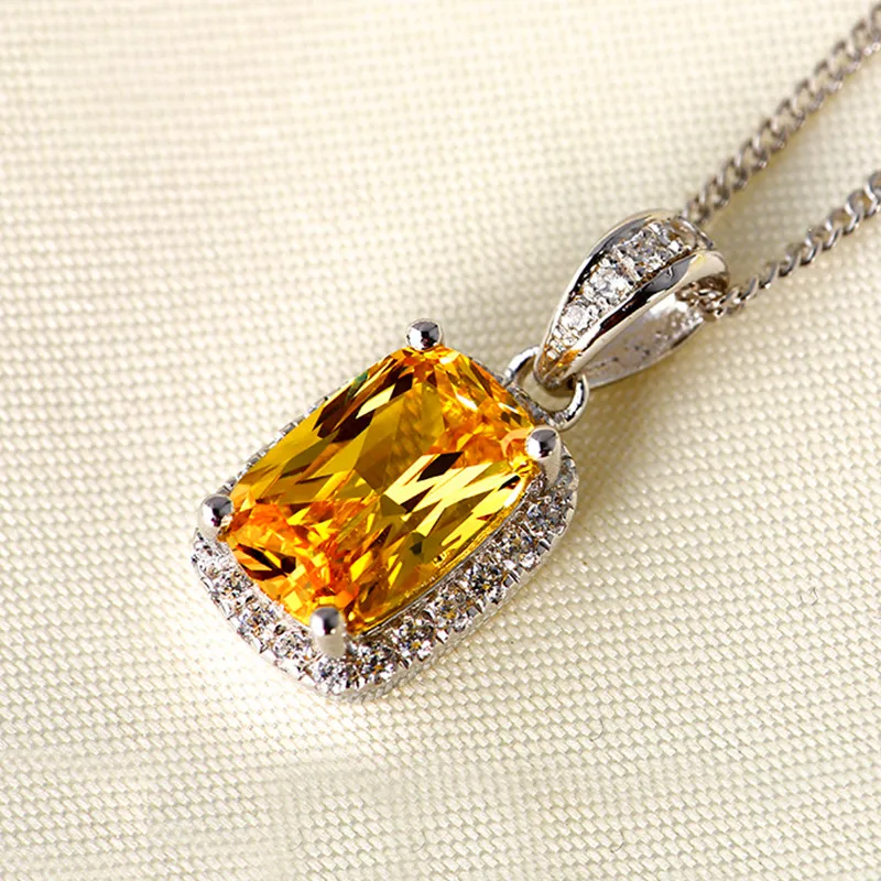 Милые женские белые/розовые/желтые ожерелья подвески роскошные серебряные