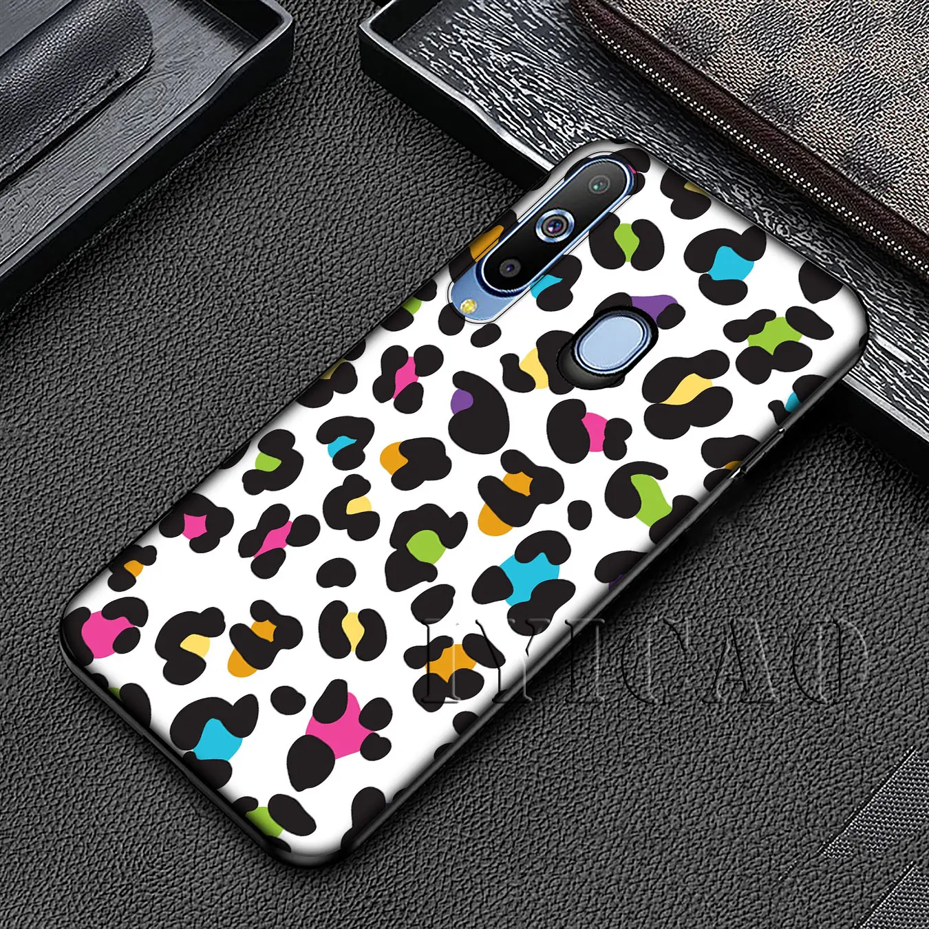 IYICAO Leopard love Pink Soft Silicone Case for Samsung Galaxy A70 A60 A50 A40 A30 A20 A10 A50S A40S A30S A20E A10S Black Cover |