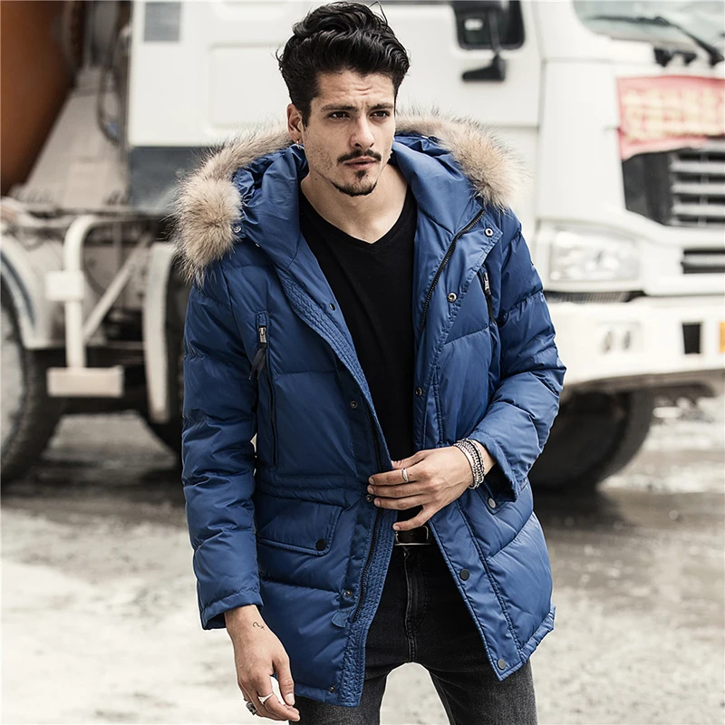 90% белые куртки на утином пуху мужские толстые теплые зимние для мужчин