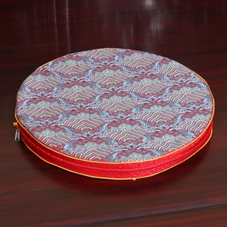 Luxury Floral Thick Seat Cushion Round Sofa Mat High End Chinese Mulberry Silk Chair Cushions Home Decor Seat Pad - Цвет: Красный