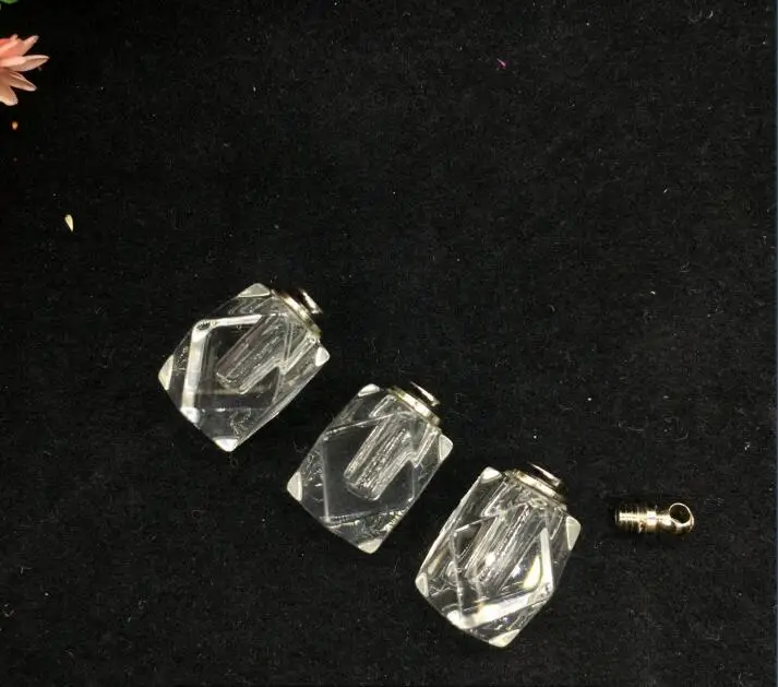 50 шт./лот прозрачная винтовая крышка ромб флакон подвеска Кристалл Духи Эфирное