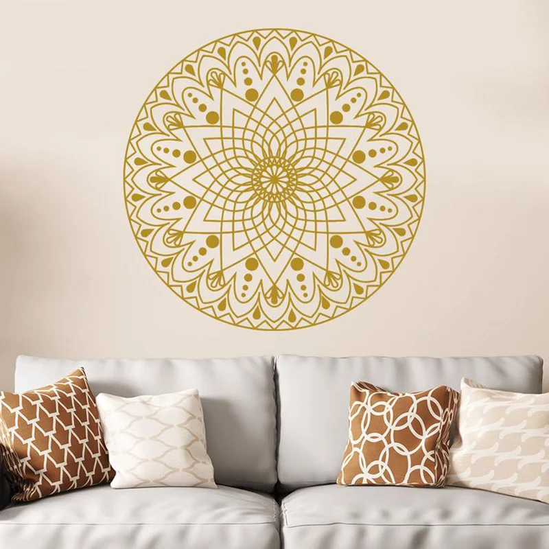 

Wall Decal Mandala, Mandala Sticker, Boho Sticker, Bohemian Bedroom Decor, Flower Mandala Decal, Yoga Vinyl Sticker, A12-063