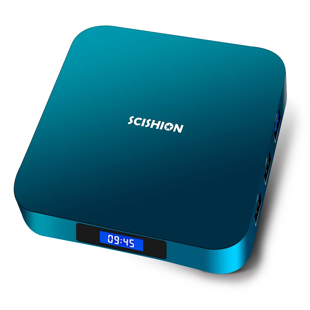 SCISHION Ай одна Android 8 1 ТВ-бокс на Rockchip 3328 4 GB 32 GB/2 16 2 4G Wi-Fi USB3.0 Bluetooth4.0 Декодер каналов