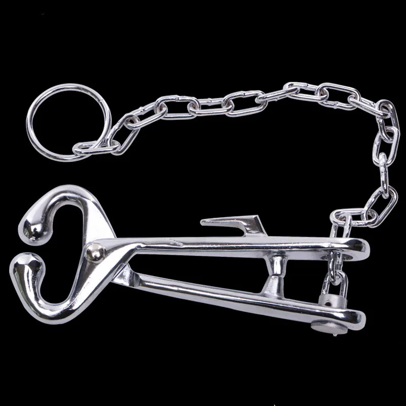 

Stainless Steel Cow Nose Ring Pliers Bull Cattle Bovine with Chain Pulling Tool