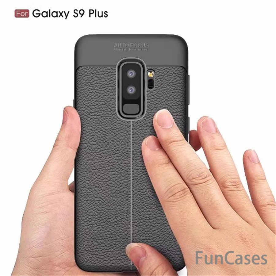 Чехол для samsung S9 роскошный кожаный TPU силиконовый чехол телефона Galaxy S9plus на заднюю