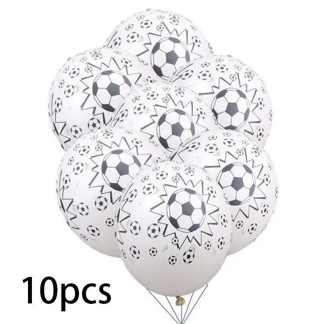 10pcs football latex 13 шт., вечерние круглые шары для футбольной тематики, черные, белые, конфетти, гелиевые шары, для спорта, для мальчиков, вечерние украшения - Цвет: 10pcs football latex