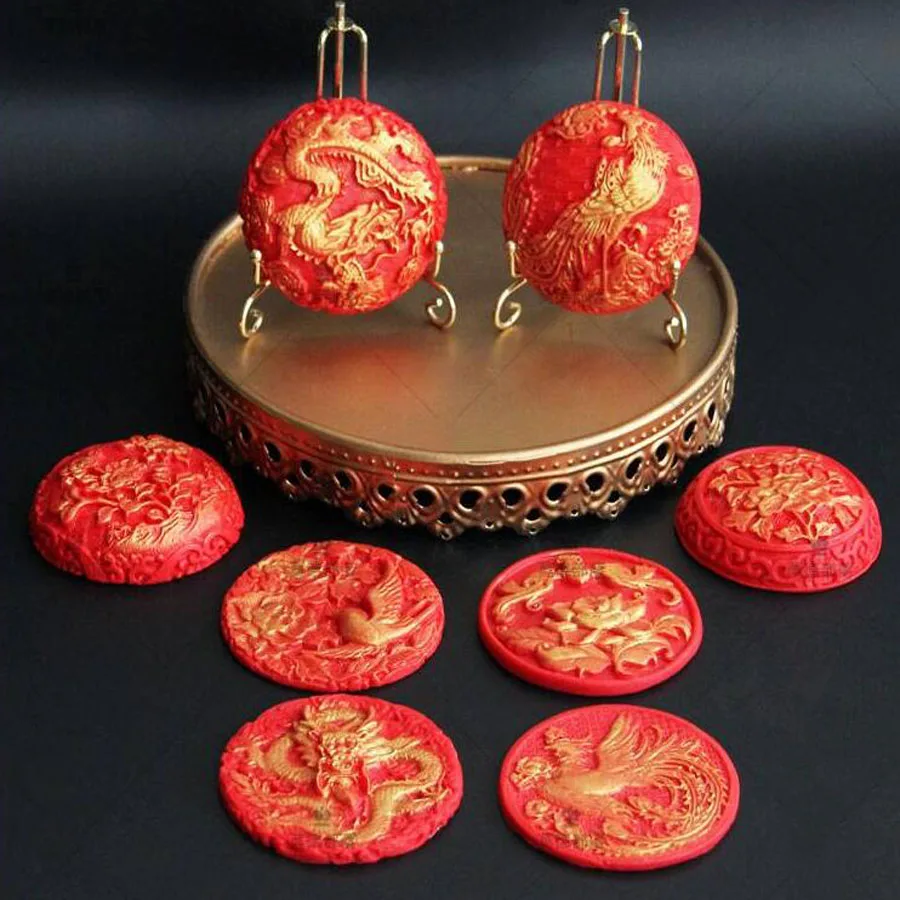 1 шт. Пищевая силиконовая форма в китайском стиле драконов и Феникса для