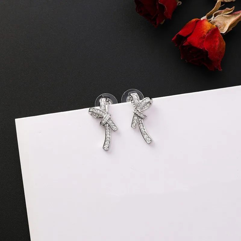 E225.Bowknot серьги темперамент моды личности Джокер подходит для Короткие | Украшения