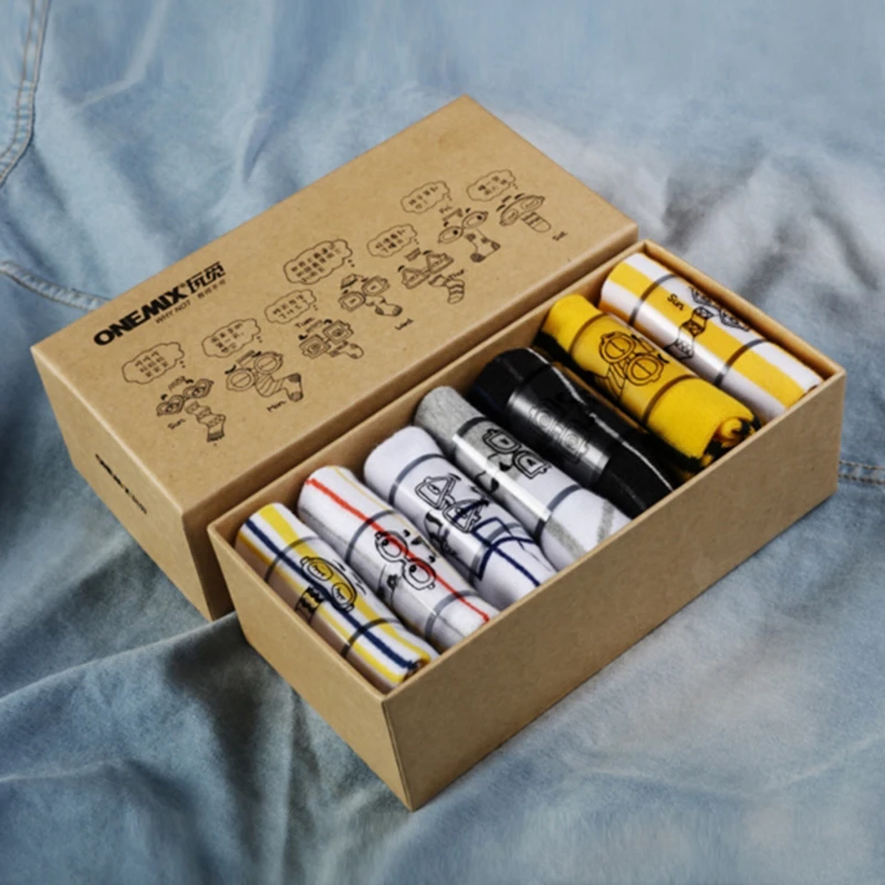 ONEMIX оригинальные удобные мягкие полосатые носки с рисунками из мультфильмов