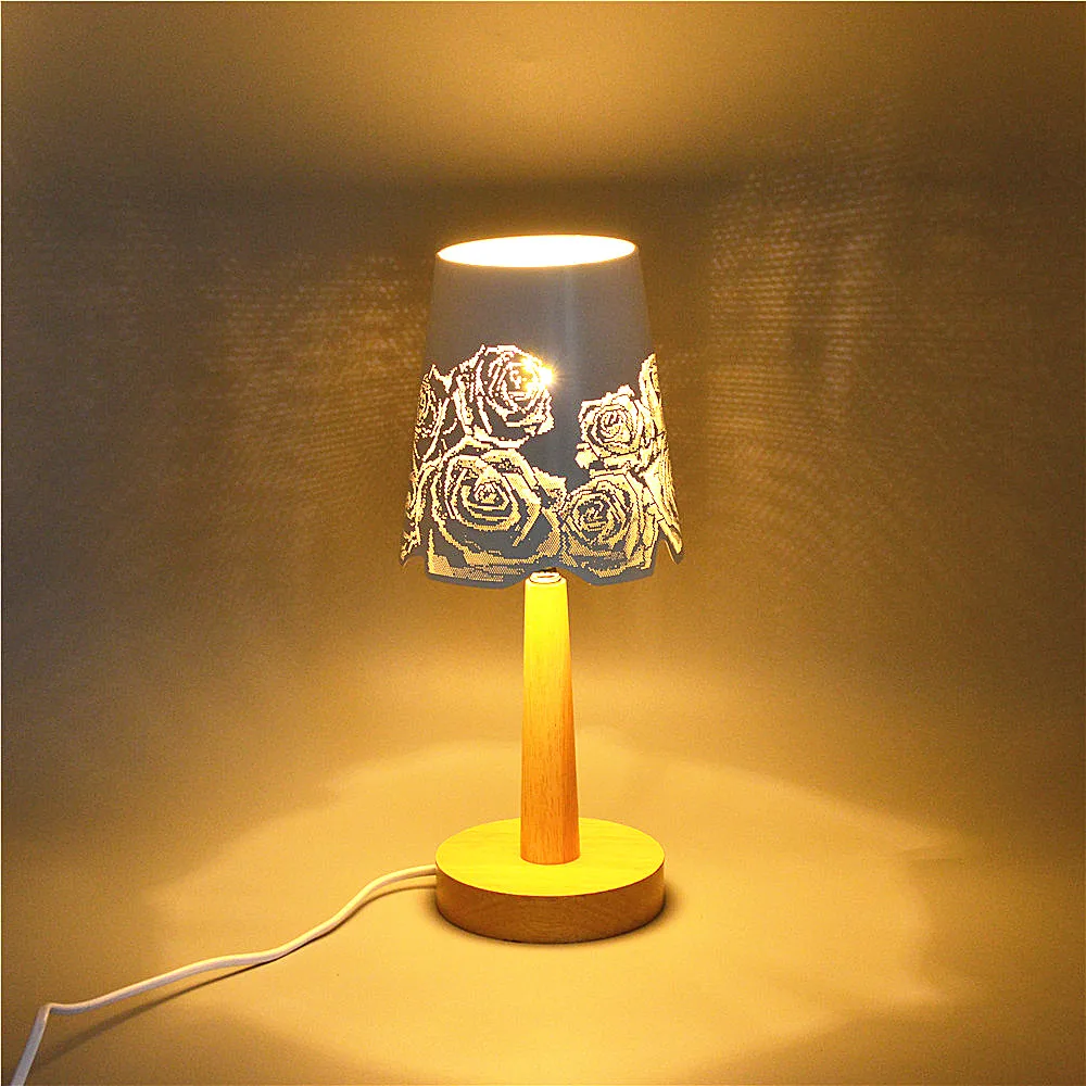 Настольная лампа для гостиной украшения дома деревянная настольные лампы