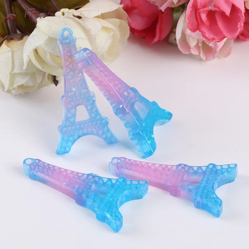 20 шт. Эйфелева подвески в виде башни блеск смолы ожерелье из кабошонов брелок