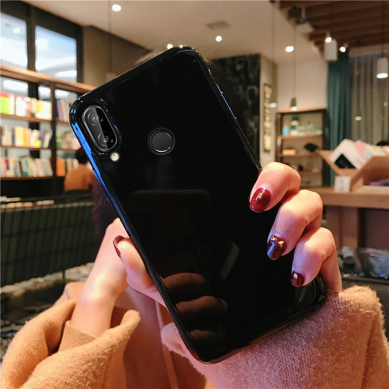 Для Huawei P20 Lite Pro Чехол черный красный светоотражающий глянцевый чехол для Huawai Plus |