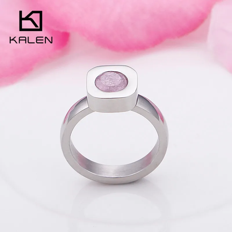 KR48039-K Недорогие кольца производства фирмы Kalen Tri-Цвет Нержавеющая сталь кольца для Для женщин Цвет Фул Mini Stone Перу кольца в богемном стиле обручальные кольца ювелирные изделия - Цвет основного камня: KR48039-K