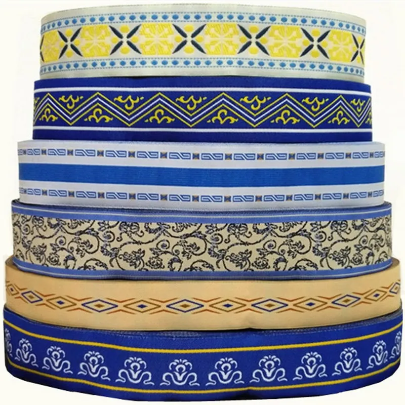 3 м/лот Голубая цветочная вышитая кружевная аппликация для свадебного платья