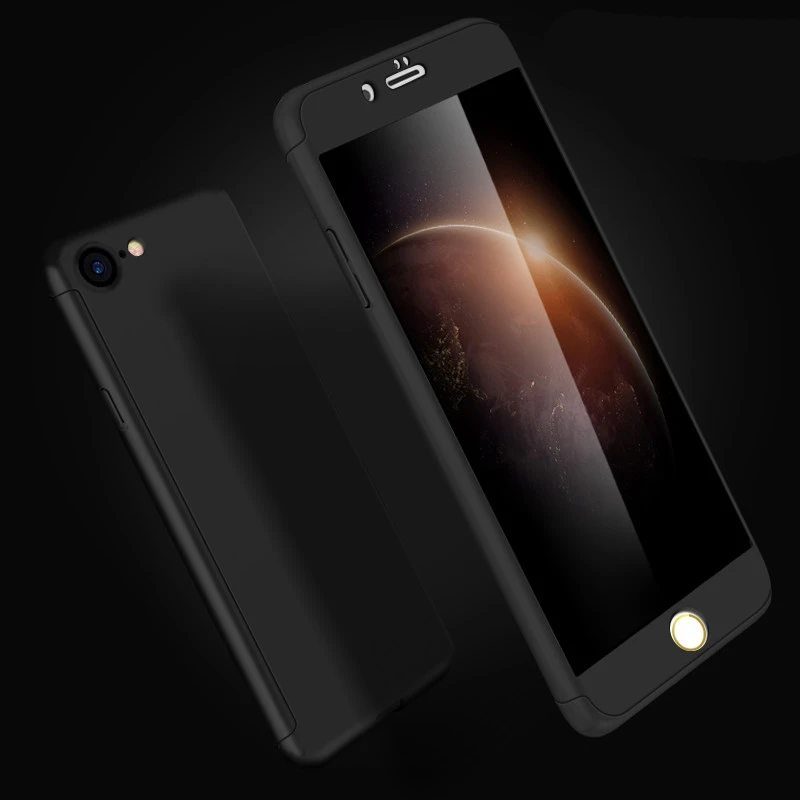 Гибридный 360 Полный Корпус Жесткий ПК чехол для iPhone 7 8 X Plus покрытие ультра тонкий +