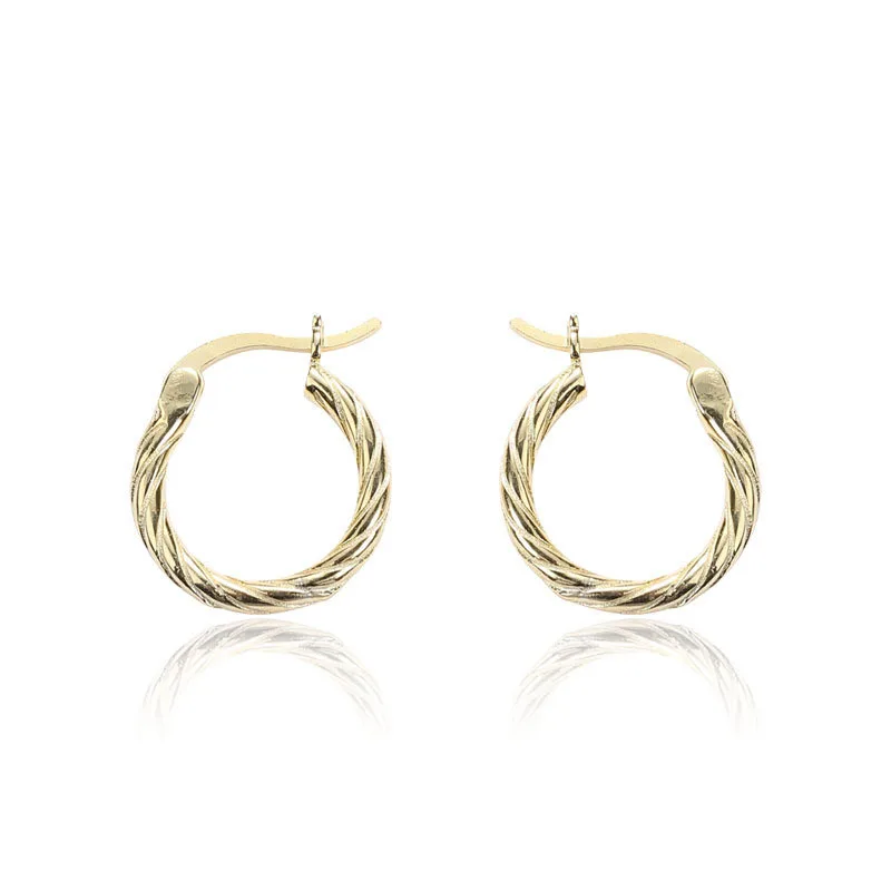 

Surface Circle Round Twist Hoop Earring For Women 925 Sterling Silver 2 Color Earing Lady Jewelry Gift Mujer Bijoux Femme Aretes
