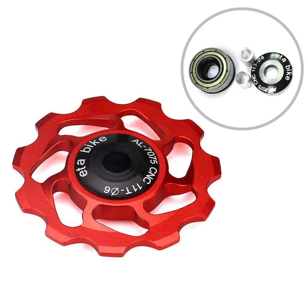

Mountain and Road Bicycle Rear Derailleur Jockey Wheel Guide Wheel 11T- tooth Aluminum Alloy Guide Wheel