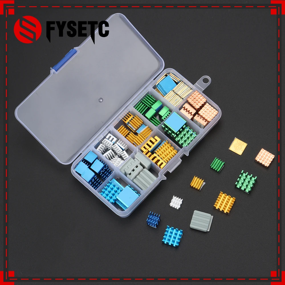 80 шт./компл. синий комплект Raspberry Pi 3B + радиатор из алюминия и меди с охлаждающей