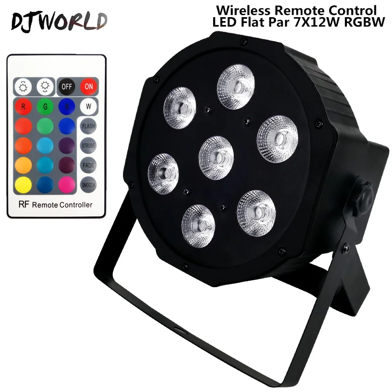 Romete LED Par 7x12W DJWORLD беспроводной пульт дистанционного управления светодиодный Par 7x12 Вт RGBW 4в1 светодиодный светильник для мытья четырехъядерный сценический светильник без шума пульт дистанционного управления - Цвет: Romete LED Par 7x12W
