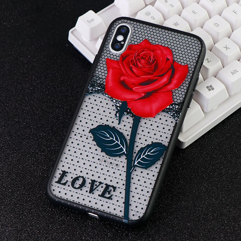 Mobile Phone Case for Iphone 6s 7 8 Pluls X XS MAX XR Lace Art Design Fitted Cases Soft TPU Silicone phone Covers Accessories | Мобильные