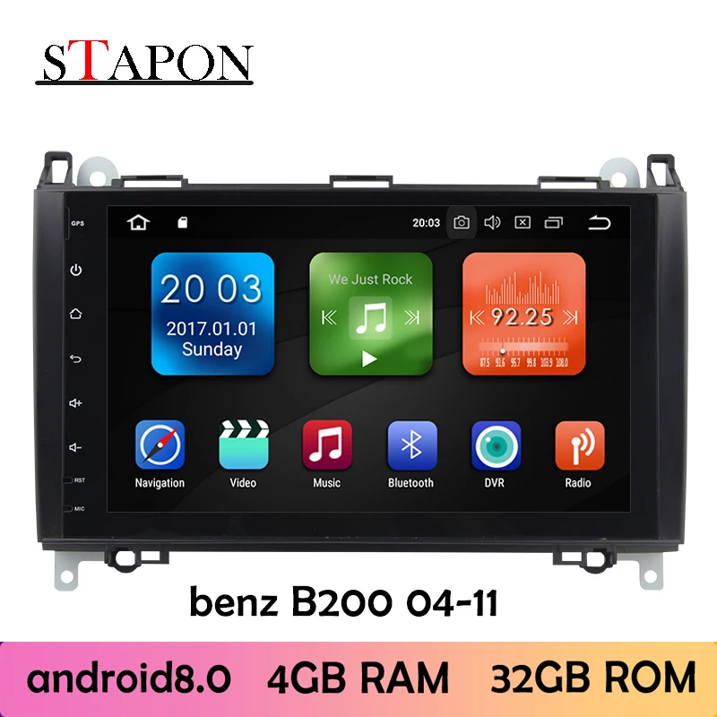 STAPON для benz B-class B200 4 г + 32 Гб ROM Android 8 0 автомобильный dvd-плеер 9 дюймов PX5 Octa-core с DAB OBD2 RDS